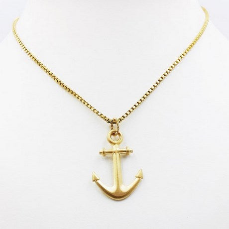 24k gold anchor pendant