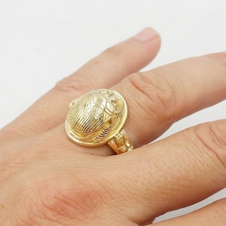 18k gold scarab ring