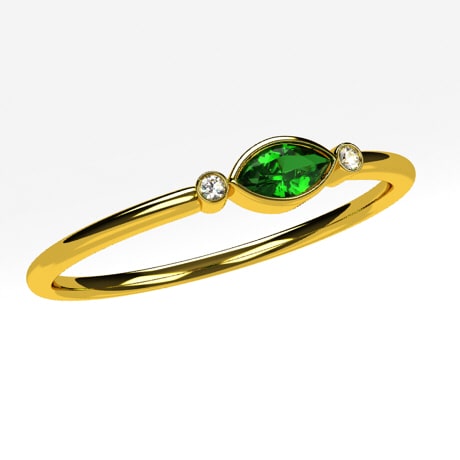 24k gold emerald ring