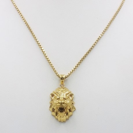 24k gold lion pendant