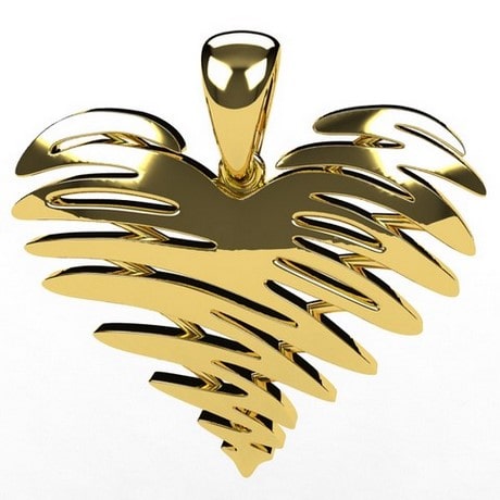 24k gold heart pendant
