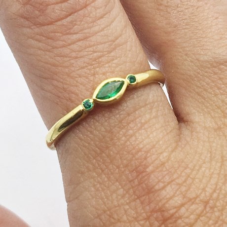 24k gold emerald ring