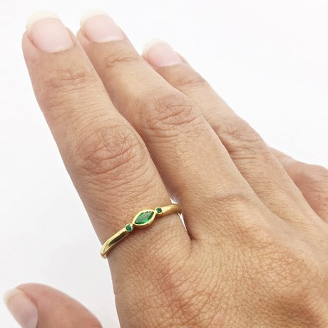 24k gold emerald ring