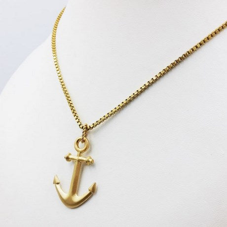 24k gold anchor pendant