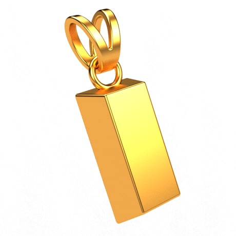 24k gold bar pendant