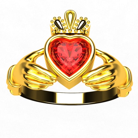 24k gold claddagh ring