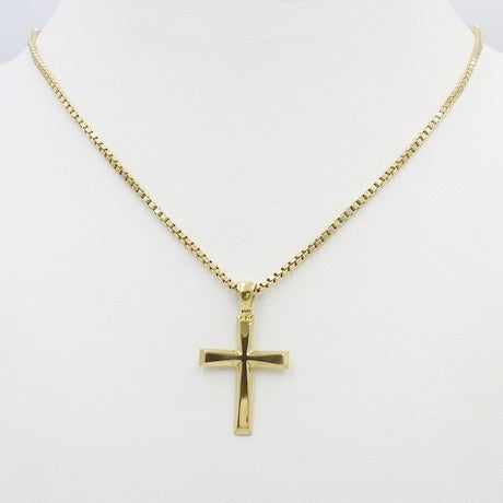 18mm Micro Polished Gold Plated Cross Pendant – Cernucci