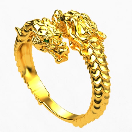 24k Gold Dragon Ring