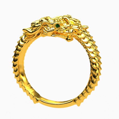24k Gold Dragon Ring