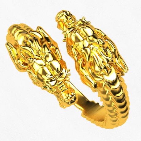 24k Gold Dragon Ring