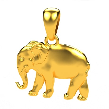 24k gold elephant pendant