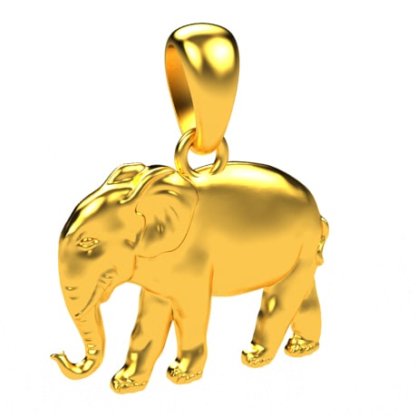 24k gold elephant pendant