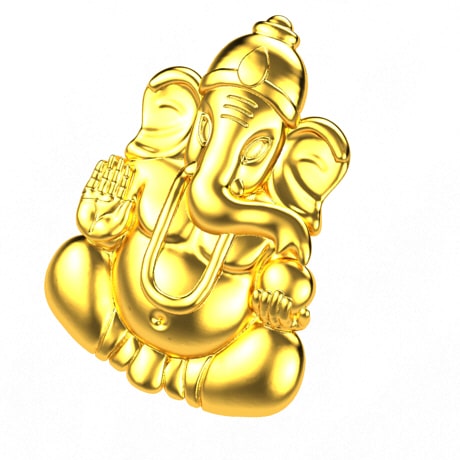 24k gold ganesh pendant