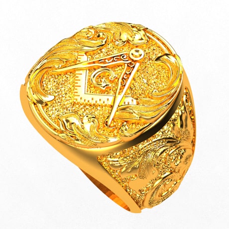 24k gold masonic ring