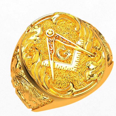 24k Gold Masonic Ring - Main Image