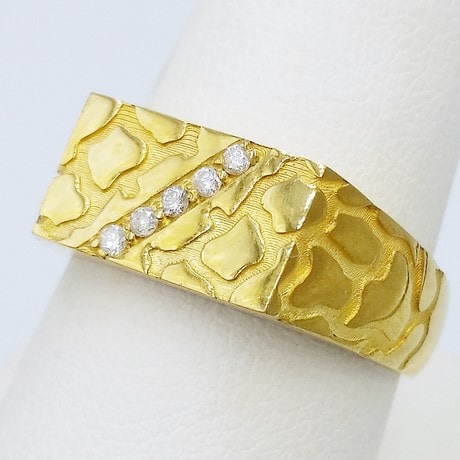 24k Gold Nugget Ring for Men