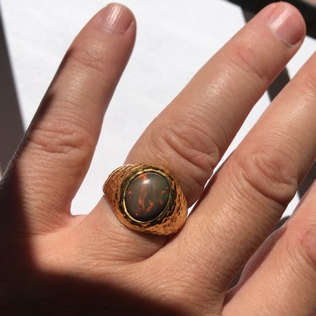 24k Gold Opal Ring