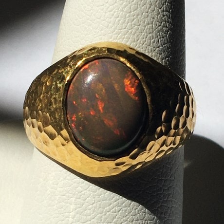 24k Gold Opal Ring