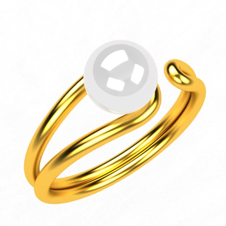 24k Gold Pearl Ring