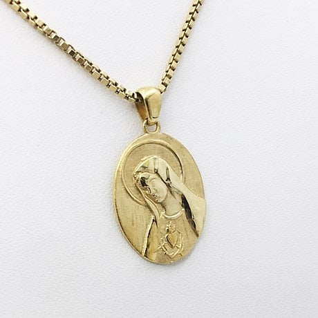 24k gold virgin mary pendant
