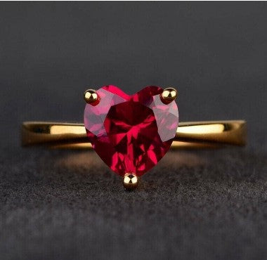 Heart Shape Ruby Ring