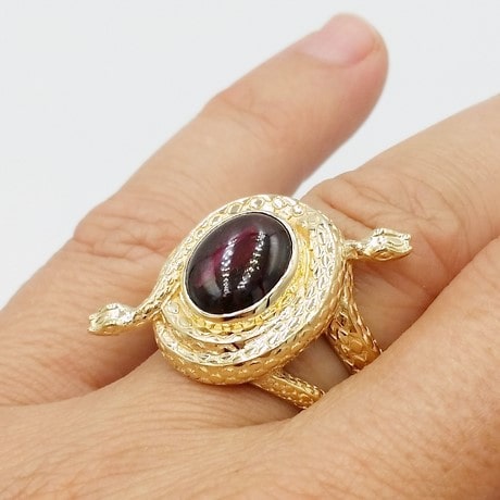 Men's Gold Snake Ring - Main Image