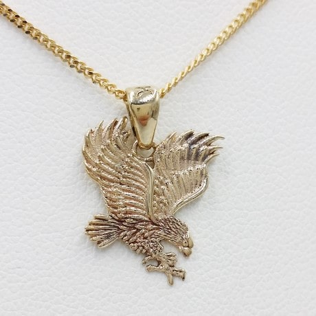 18k Gold Eagle Pendant Necklace
