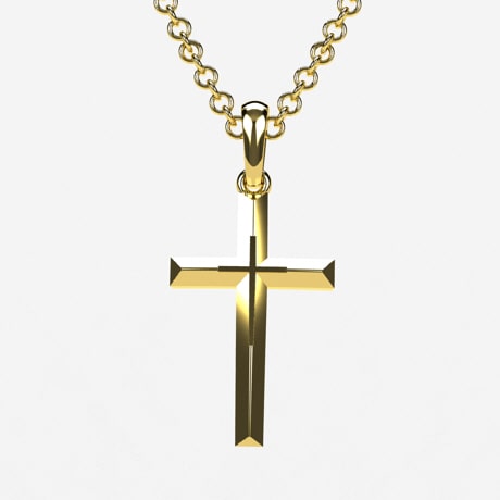 Men's cross necklace with leather rope, black silver cross pendant - Eleni  Pantagis