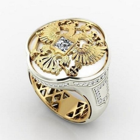 Milgrain Golden American Eagle Ring in Solid Gold | Takar Jewelry
