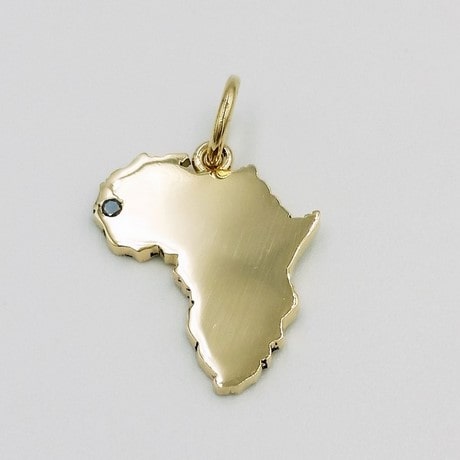  24K Gold Plated African Map Pendant Necklace Jewelry