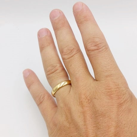 Men Wedding Ring Yellow Gold Flat Wedding Band Plain Matte Finish Ring | La  More Design