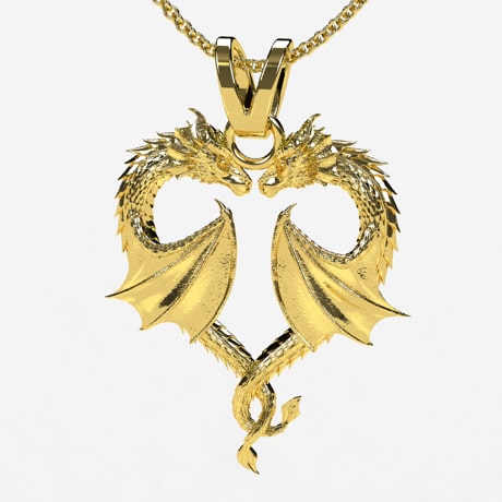 24k Gold Dragon Pendant