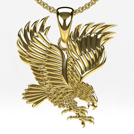 24k Gold Eagle Pendant - Main Image