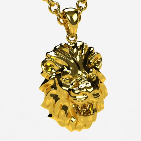 24k gold lion pendant
