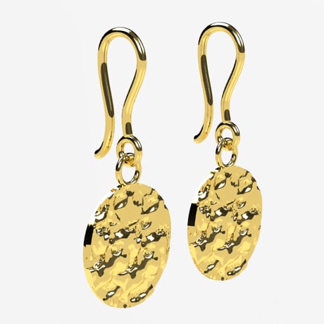 24k gold nugget earrings