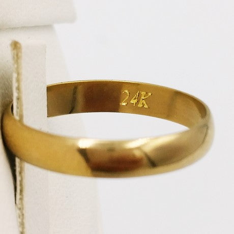 24k gold ring for men - polished - brushed