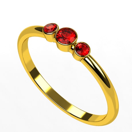 Solid 14k Yellow Gold Men's Modern Band Ring with Ruby Gemstone | JFM – J F  M