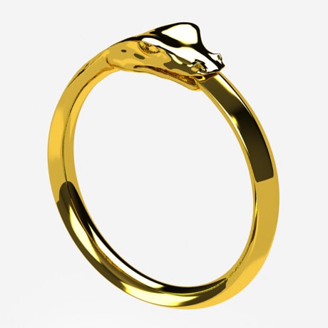 24k Gold Snake Ouroboros Ring