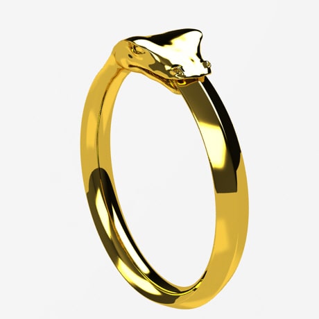 24k Gold Snake Ouroboros Ring