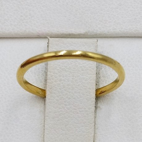 Lustrous Ridged Gold Ring for Men
