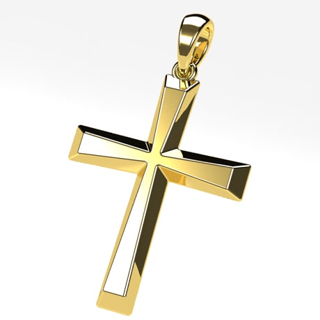 24k solid gold cross pendant