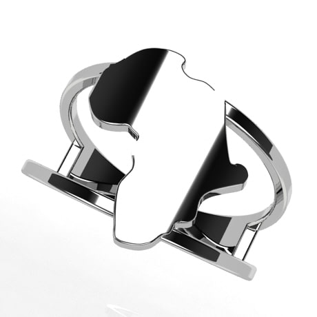 African Map Ring for Men in 18k Gold