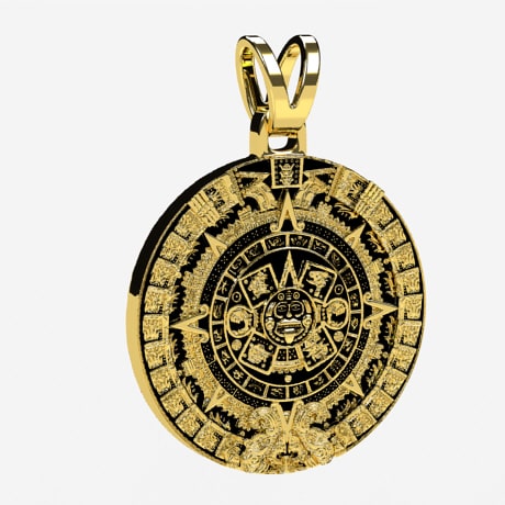 Mayan 18k Gold Pendant Hunab Ku
