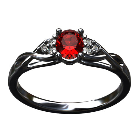 Vintage Inspired Ruby-Diamond Ring