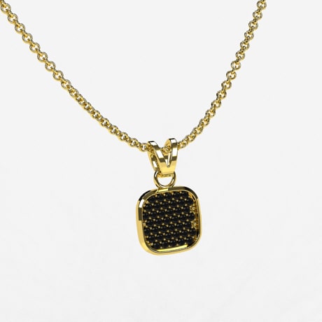 Black diamond pendant yellow gold Clearance