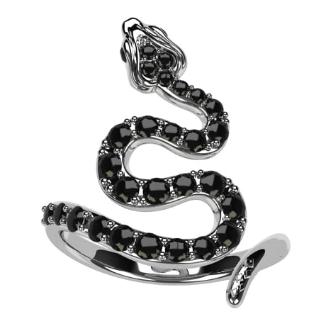 Black Snake Stackable Birthstone Rings - Gnoce.com