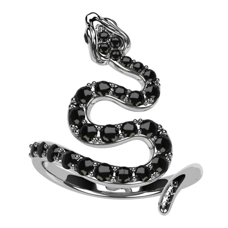 Black diamond snake ring Clearance