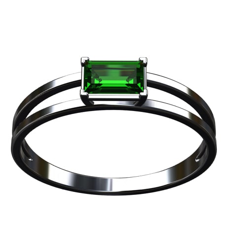 black gold emerald ring