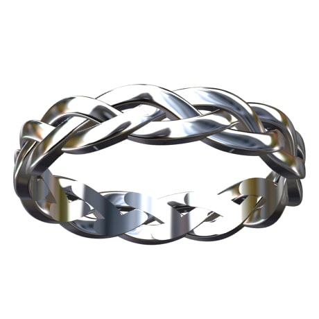 Braided Platinum Wedding Band