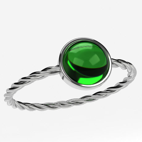 Raw Emerald Ring in Sterling Silver - Ringcrush